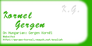 kornel gergen business card