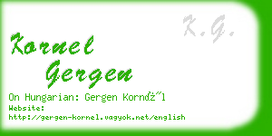 kornel gergen business card